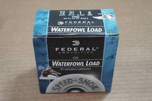lot 210 image: 25 Federal Speed Shok 12 Gauge 3 Steel 6 Shot Waterfowl Shotshells