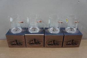 lot 20 image: Set of Four Lucky Shot Whiskey Glasses with Embedded Bullets