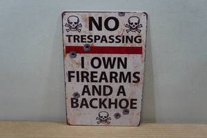 lot 83 image: Novelty Metal Sign - No Trespassing
