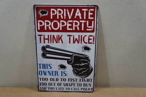 lot 84 image: Novelty Metal Sign - Private Property