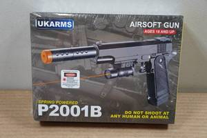 lot 90 image: UkArms P2001B Airsoft Pistol with Laser Sight