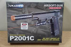 lot 92 image: UkArms P2001C Airsoft Pistol with Laser Sight