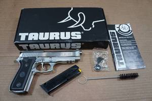 lot 1F image: Taurus PT92 AFS 9mm Stainless Steel Semi-Auto Pistol - 2 Magazines