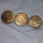 3-North American Big Game Bronze Medallions/Tokens