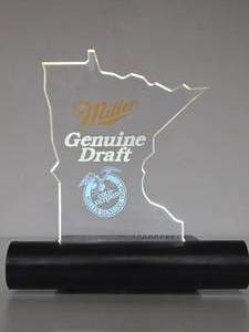 lot 14 image: Working MGD Miller Genuine Draft Lighted MINNESOTA Beer Sign