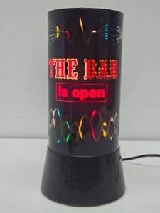 lot 16 image: Awesome Working Vintage Lighted THE BAR Spinner Motion Sign