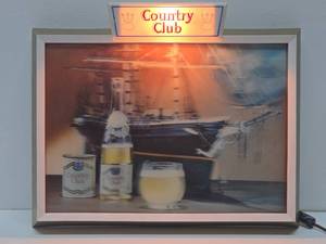 lot 25 image: Working Vintage COUNTRY CLUB Malt Liquor Lighted Beer Sign #2