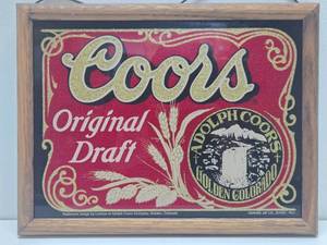 lot 29 image: Vintage 70s-80s COORS Advertising Beer Mirror Sign