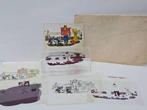 lot 55 image: Vintage Pre-Production Artwork for Cartoon, Commercial or Toy Line featuring a Scarecrow
