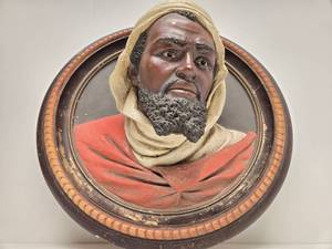 lot 77 image: Wonderful Large Heavy Antique Three Dimensional Wall Bust Sculpture of a Man