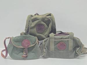 lot 106 image: Great Lot of 3 Vintage Canvas &amp Leather DULUTH PACK Bags  Satchels