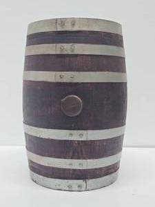 lot 115 image: Antique Smaller Size Iron Strapped Liquor or Beer Keg