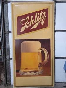 HUGE Vintage SCHLITZ Advertising Beer Sign