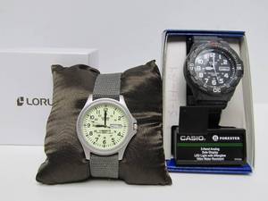 lot 204 image: 2 Nice Condition Working Mens Watches - Casio Forester &amp Lorus Sports Lumibrite