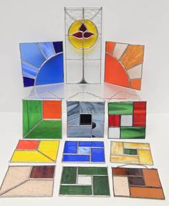 lot 237 image: Great Looking Lot of Colorful Stained Glass Window Hangings