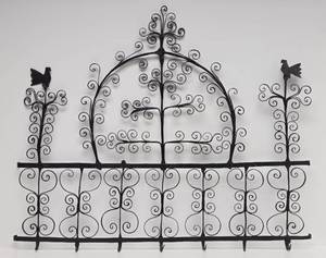 lot 238 image: VintageAntique Spanish Style Wrought Iron Wall Rack