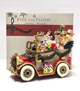 lot 255 image: Mint in Box FITZ &amp FLOYD Holiday Musicals Santa Mobile