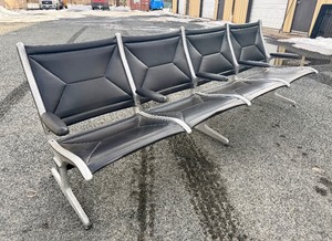 Awesome Original Vintage Eames / Herman Miller Tandem Sling 4-Seat Airport Bench&nbsp;