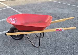 lot 303 image: Great Condition Red Metal Wheelbarrow from Ace HArdware