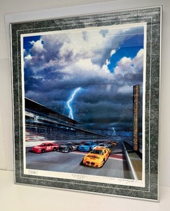 lot 281 image: Very Cool Framed Signed Numbered NASCAR Print - Stock Yard Thunder by Kenny Youngblood