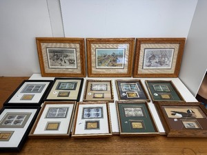 lot 352 image: Large Lot of Framed Wildlife Duck Prints  Stamps etc - Including 3 Hand Signed Les Kouba Prints
