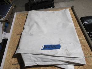 lot 110 image: NEW Vinyl Tarp - 10 x 32  Black  White Vinyl tarp - 8 oz. Lightweight Duty