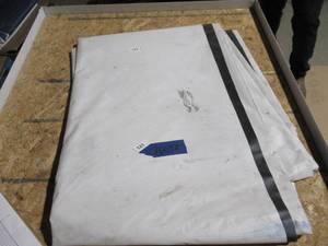lot 121 image: NEW Vinyl Tarp - 16 x 50  Black  White Vinyl tarp - 7 oz. Lightweight Duty