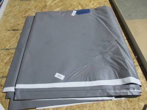 lot 123 image: NEW Vinyl Tarp Remnant - 8 x 60  Gray  White Vinyl tarp - 7 oz. Lightweight Duty
