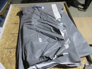 lot 124 image: NEW Vinyl Tarp - 14 x 70  Gray  White Vinyl tarp - 7 oz. Lightweight Duty