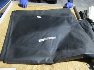 lot 138 image: NEW Vinyl Tarp Remnant - 10 x 18  Black  White Vinyl tarp - 13 oz. Midweight Duty