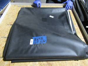 lot 148 image: NEW Vinyl Tarp Remnant - 8 x 38  Black  White Vinyl tarp - 13 oz. Midweight Duty