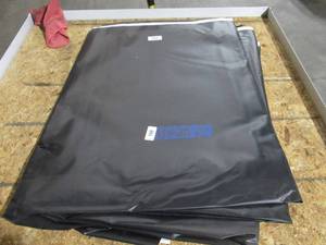 lot 168 image: NEW Vinyl Tarp Remnant - 11 x 26  Black  White Vinyl tarp - 8 oz. Lightweight Duty