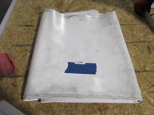 lot 170 image: NEW Vinyl Tarp Remnant - 4 x 10  White  White Vinyl tarp - 20 oz. Heavyweight Duty