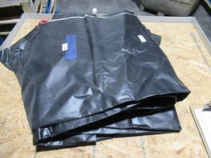 lot 174 image: NEW Vinyl Tarp - 16 x 19  Black  White Vinyl tarp - 8 oz. Lightweight Duty
