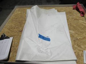 lot 180 image: NEW Vinyl Tarp Remnant - 5 x 27  White  White Vinyl tarp - 13 oz. Midweight Duty