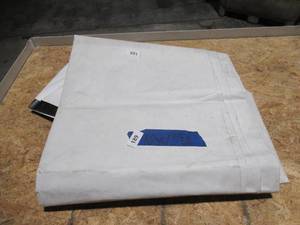 lot 189 image: NEW Vinyl Tarp Remnant - 13 x 16  Black  White Vinyl tarp - 13 oz. Midweight Duty