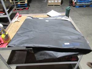 lot 198 image: NEW Vinyl Tarp - 10 x 46  Black  White Vinyl tarp - 13 oz. Midweight Duty