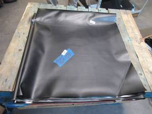 lot 205 image: NEW Vinyl Tarp - 10 x 11  Black  Black Vinyl tarp - 20 oz. Heavyweight Duty
