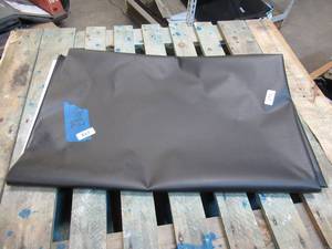 lot 214 image: NEW Vinyl Tarp Remnant - 10 x 7  Black  White Vinyl tarp - 13 oz. Midweight Duty