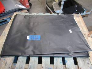 lot 216 image: NEW Vinyl Tarp - 12 x 24  Black  White Vinyl tarp - 9 oz. Lightweight Duty