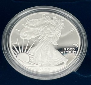 U.S. Mint 2020-W American Eagle One Ounce Silver Proof Coin w/ COA