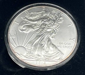 lot 40 image: 2014 American Eagle One Ounce Silver Coin