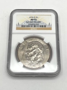 lot 46 image: 1974-D Eisenhower Dollar Big Sky Hoard MS65 NGC