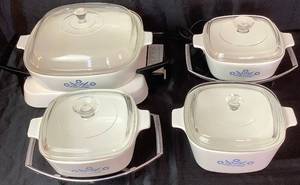 lot 42 image: Corning Ware Blue Cornflower Casserole Bundle