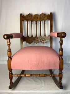 lot 98 image: Antique Jacobean Rocking Chair