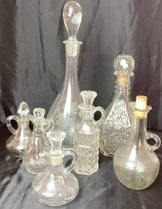 lot 67 image: Collection of 2 Decanters and 5 Cruets with Stoppers