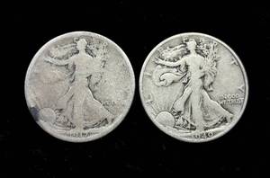 lot 12 image: 1917 and 1940 Walking Liberty Half Dollars - 90% Silver
