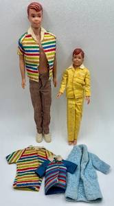lot 78 image: 1960 Mattel Allan Doll and 1963 Rick Doll with Clothing