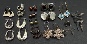 lot 166 image: Large Assortment of Sterling Silver .925 Earrings