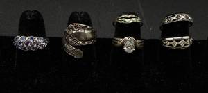 lot 160 image: Collection of 6 Sterling Silver .925 Rings Size 7